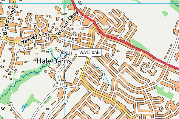 WA15 0AB map - OS VectorMap District (Ordnance Survey) WA15 0AB map - OS VectorMap District (Ordnance Survey)