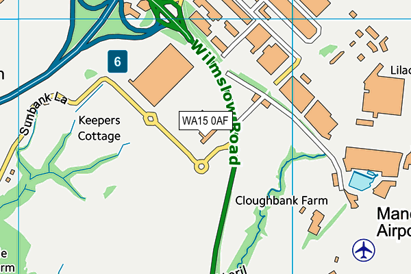WA15 0AF map - OS VectorMap District (Ordnance Survey)
