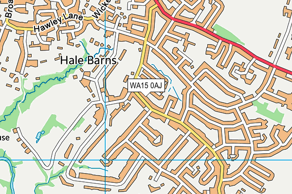 WA15 0AJ map - OS VectorMap District (Ordnance Survey)