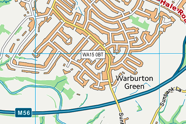 WA15 0BT map - OS VectorMap District (Ordnance Survey) WA15 0BT map - OS VectorMap District (Ordnance Survey)
