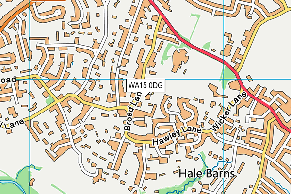 WA15 0DG map - OS VectorMap District (Ordnance Survey)