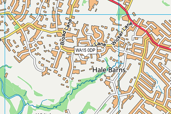 WA15 0DP map - OS VectorMap District (Ordnance Survey)