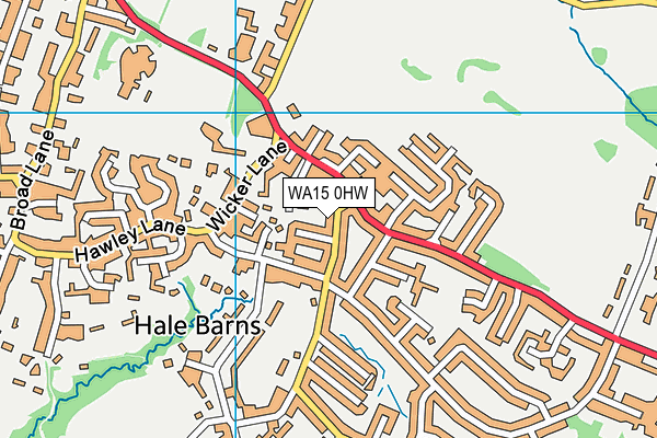 WA15 0HW map - OS VectorMap District (Ordnance Survey) WA15 0HW map - OS VectorMap District (Ordnance Survey)