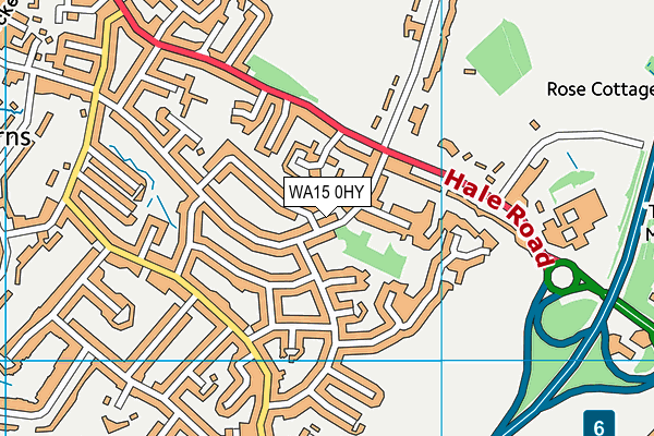 WA15 0HY map - OS VectorMap District (Ordnance Survey)