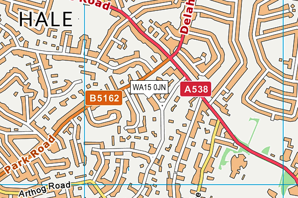 WA15 0JN map - OS VectorMap District (Ordnance Survey)