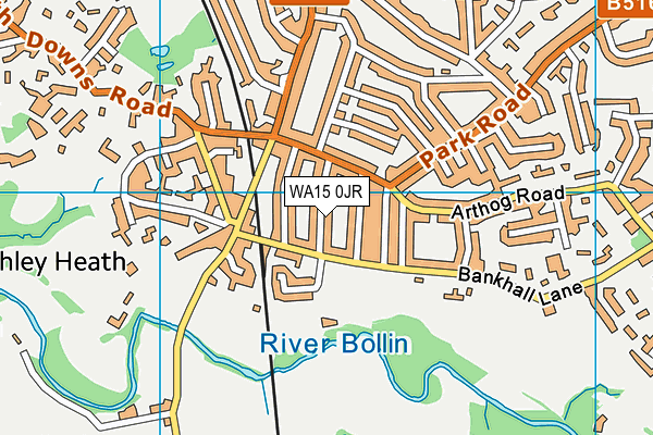 WA15 0JR map - OS VectorMap District (Ordnance Survey)