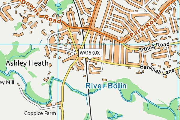 WA15 0JX map - OS VectorMap District (Ordnance Survey) WA15 0JX map - OS VectorMap District (Ordnance Survey)