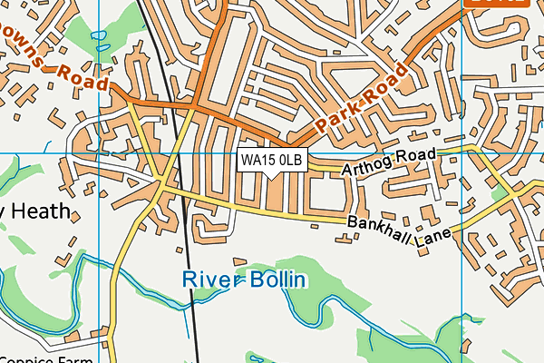 WA15 0LB map - OS VectorMap District (Ordnance Survey)