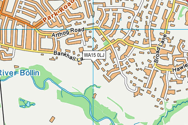 WA15 0LJ map - OS VectorMap District (Ordnance Survey) WA15 0LJ map - OS VectorMap District (Ordnance Survey)