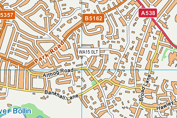 WA15 0LT map - OS VectorMap District (Ordnance Survey) WA15 0LT map - OS VectorMap District (Ordnance Survey)
