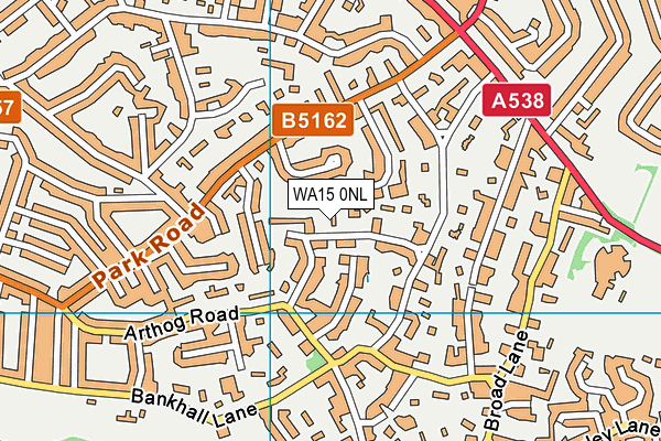 WA15 0NL map - OS VectorMap District (Ordnance Survey)