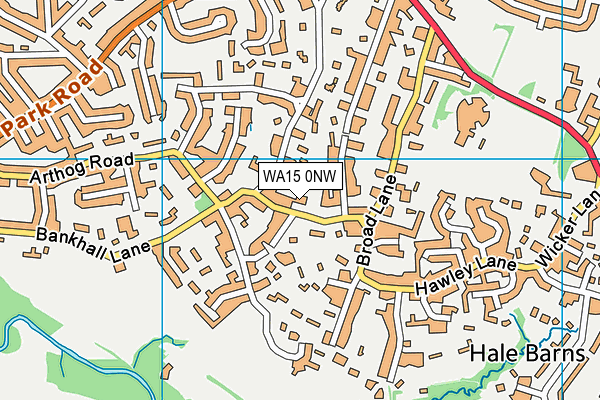 WA15 0NW map - OS VectorMap District (Ordnance Survey) WA15 0NW map - OS VectorMap District (Ordnance Survey)