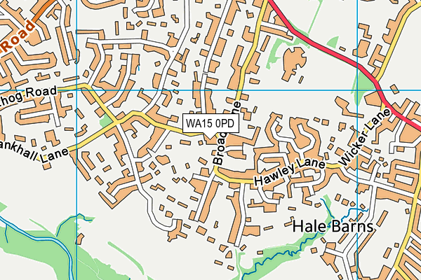 WA15 0PD map - OS VectorMap District (Ordnance Survey)
