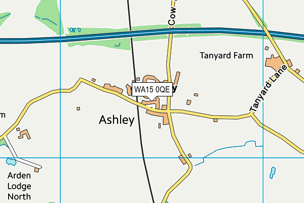 WA15 0QE map - OS VectorMap District (Ordnance Survey)