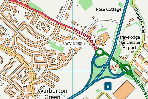 WA15 0SG map - OS VectorMap District (Ordnance Survey)