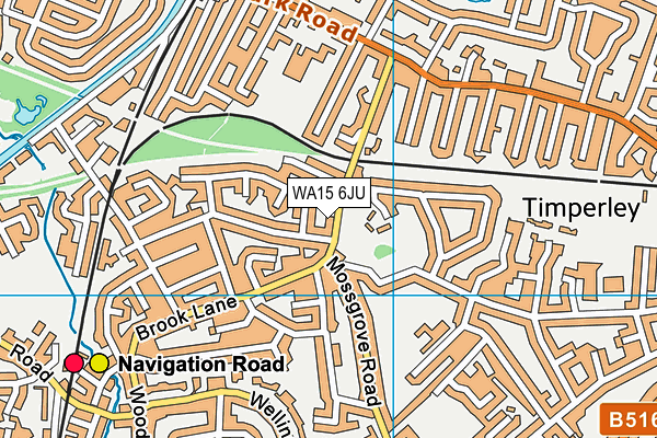 WA15 6JU map - OS VectorMap District (Ordnance Survey) WA15 6JU map - OS VectorMap District (Ordnance Survey)