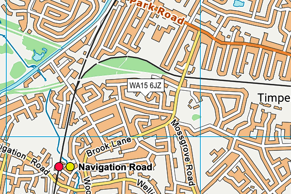 WA15 6JZ map - OS VectorMap District (Ordnance Survey) WA15 6JZ map - OS VectorMap District (Ordnance Survey)