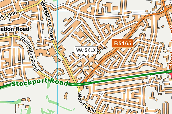 WA15 6LX map - OS VectorMap District (Ordnance Survey) WA15 6LX map - OS VectorMap District (Ordnance Survey)