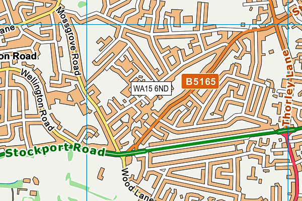 WA15 6ND map - OS VectorMap District (Ordnance Survey) WA15 6ND map - OS VectorMap District (Ordnance Survey)