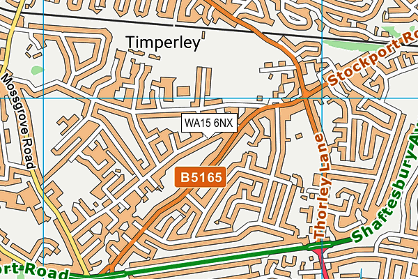 WA15 6NX map - OS VectorMap District (Ordnance Survey)