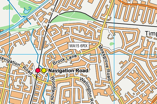 WA15 6RX map - OS VectorMap District (Ordnance Survey)