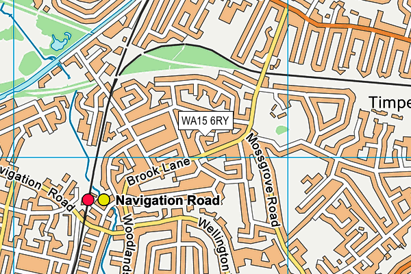 WA15 6RY map - OS VectorMap District (Ordnance Survey) WA15 6RY map - OS VectorMap District (Ordnance Survey)