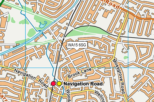 WA15 6SG map - OS VectorMap District (Ordnance Survey)