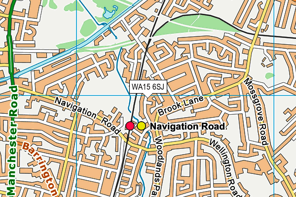 WA15 6SJ map - OS VectorMap District (Ordnance Survey)