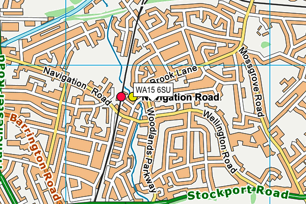 WA15 6SU map - OS VectorMap District (Ordnance Survey)