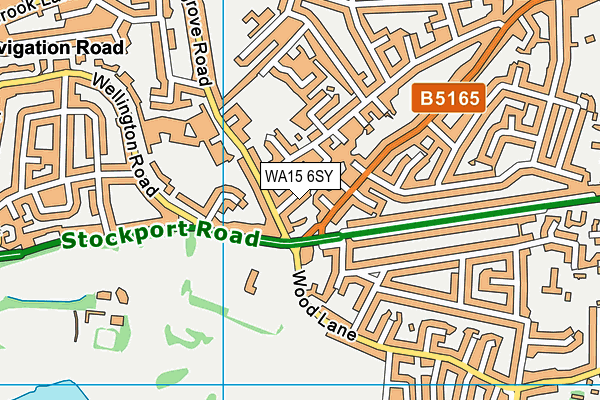 WA15 6SY map - OS VectorMap District (Ordnance Survey)