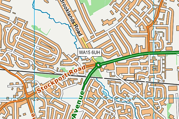 WA15 6UH map - OS VectorMap District (Ordnance Survey)