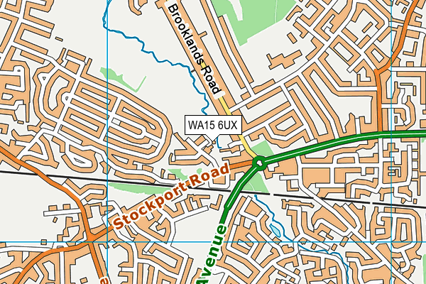 WA15 6UX map - OS VectorMap District (Ordnance Survey) WA15 6UX map - OS VectorMap District (Ordnance Survey)