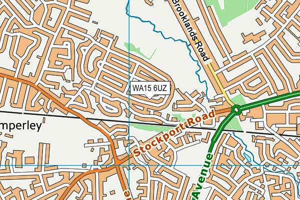 WA15 6UZ map - OS VectorMap District (Ordnance Survey) WA15 6UZ map - OS VectorMap District (Ordnance Survey)