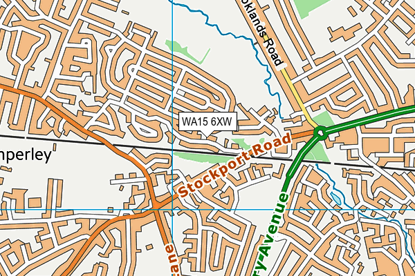 WA15 6XW map - OS VectorMap District (Ordnance Survey) WA15 6XW map - OS VectorMap District (Ordnance Survey)