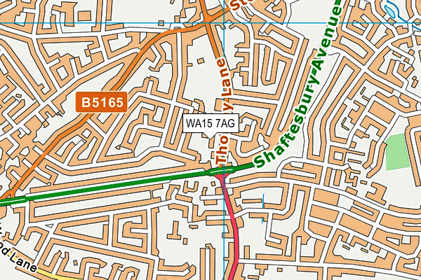 WA15 7AG map - OS VectorMap District (Ordnance Survey) WA15 7AG map - OS VectorMap District (Ordnance Survey)