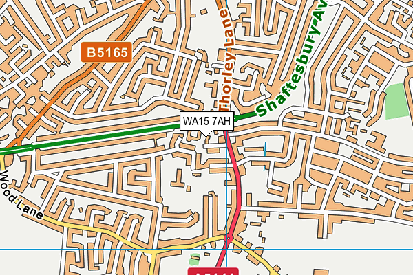 WA15 7AH map - OS VectorMap District (Ordnance Survey) WA15 7AH map - OS VectorMap District (Ordnance Survey)