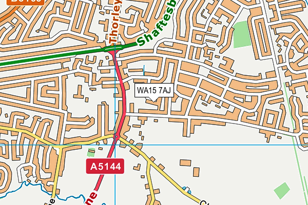 WA15 7AJ map - OS VectorMap District (Ordnance Survey) WA15 7AJ map - OS VectorMap District (Ordnance Survey)