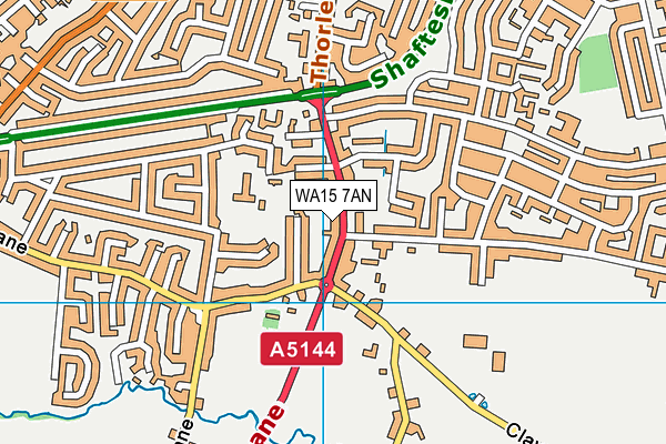 WA15 7AN map - OS VectorMap District (Ordnance Survey)