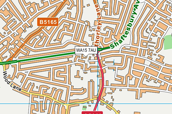 WA15 7AU map - OS VectorMap District (Ordnance Survey) WA15 7AU map - OS VectorMap District (Ordnance Survey)