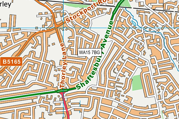 WA15 7BG map - OS VectorMap District (Ordnance Survey) WA15 7BG map - OS VectorMap District (Ordnance Survey)