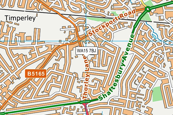WA15 7BJ map - OS VectorMap District (Ordnance Survey) WA15 7BJ map - OS VectorMap District (Ordnance Survey)