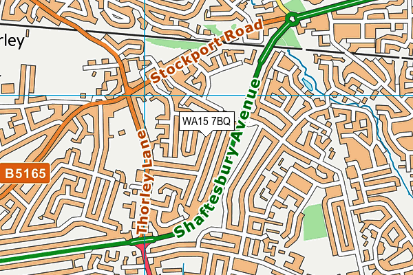 WA15 7BQ map - OS VectorMap District (Ordnance Survey) WA15 7BQ map - OS VectorMap District (Ordnance Survey)