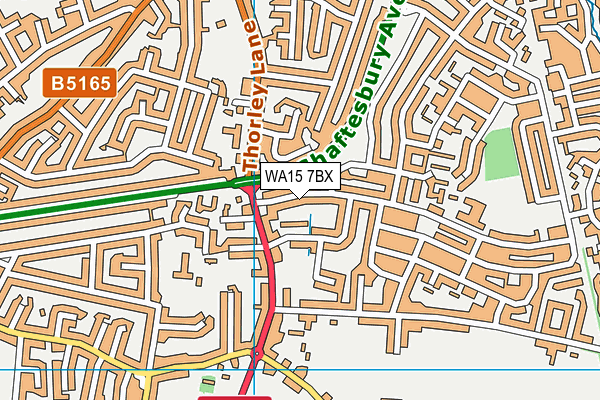 WA15 7BX map - OS VectorMap District (Ordnance Survey) WA15 7BX map - OS VectorMap District (Ordnance Survey)