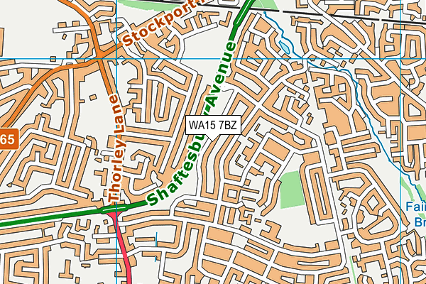 WA15 7BZ map - OS VectorMap District (Ordnance Survey) WA15 7BZ map - OS VectorMap District (Ordnance Survey)