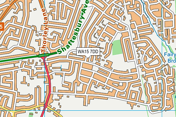 WA15 7DD map - OS VectorMap District (Ordnance Survey) WA15 7DD map - OS VectorMap District (Ordnance Survey)