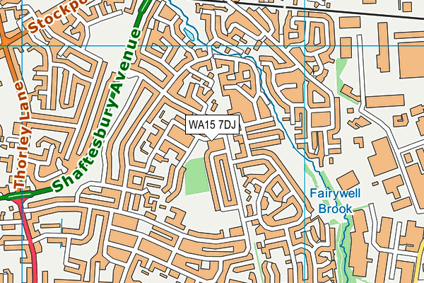 WA15 7DJ map - OS VectorMap District (Ordnance Survey) WA15 7DJ map - OS VectorMap District (Ordnance Survey)