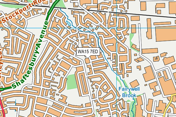 WA15 7ED map - OS VectorMap District (Ordnance Survey)