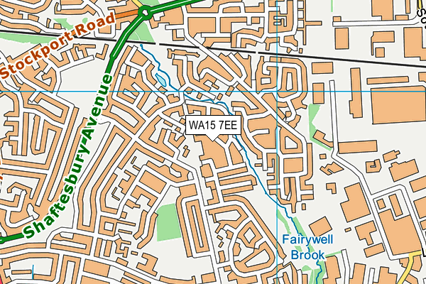 WA15 7EE map - OS VectorMap District (Ordnance Survey)