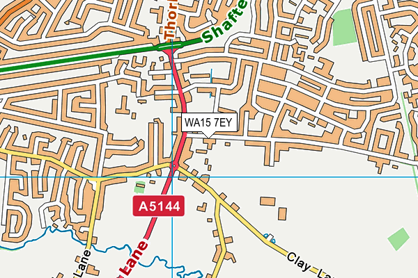 WA15 7EY map - OS VectorMap District (Ordnance Survey) WA15 7EY map - OS VectorMap District (Ordnance Survey)