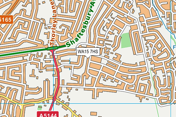 WA15 7HS map - OS VectorMap District (Ordnance Survey)